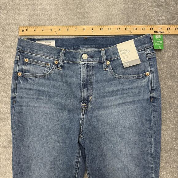 Gap Jeans Womens 12 31 Blue True Skinny Mid Rise High Stretch Denim Pants NWT - Picture 7 of 12